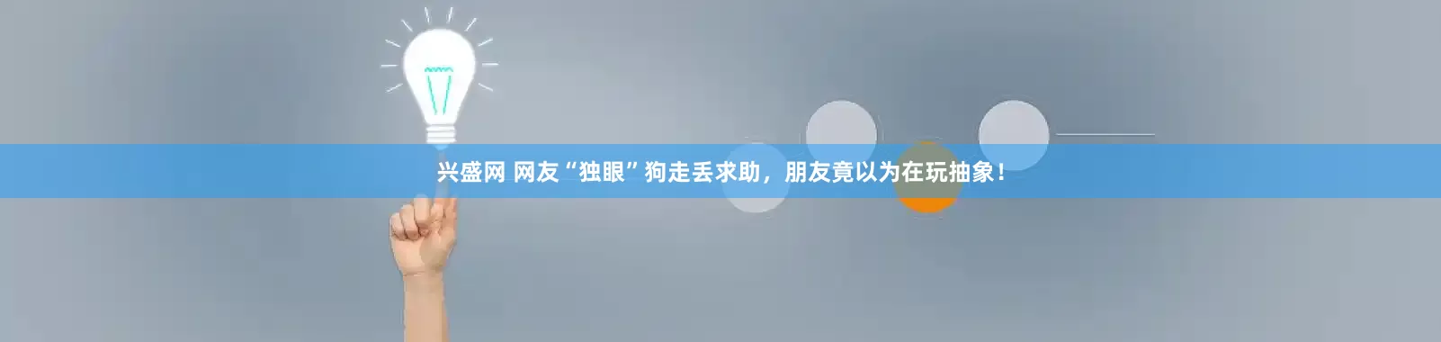 兴盛网 网友“独眼”狗走丢求助，朋友竟以为在玩抽象！